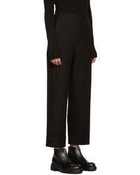 Lemaire Black Wide Leg Wool Trousers