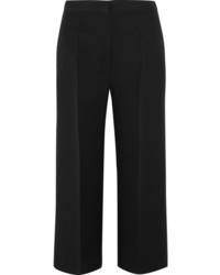 Fendi Cropped Wool And Silk Blend Gazar Wide Leg Pants Black