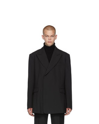 Raf Simons Black Fitted Double Breasted Blazer