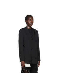 Comme des Garcons Homme Plus Black Wool Double Breasted Blazer