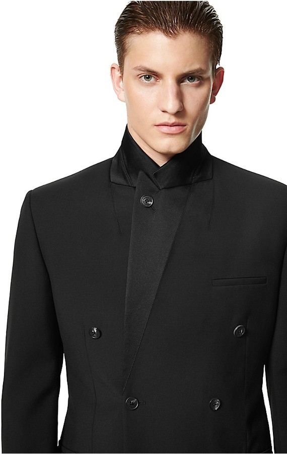Calvin Klein Collection Bonded Wool Double Breasted Tuxedo Jacket, $1,095 | Calvin  Klein | Lookastic