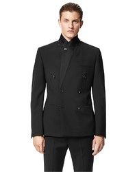 Calvin Klein Collection Bonded Wool Double Breasted Tuxedo Jacket