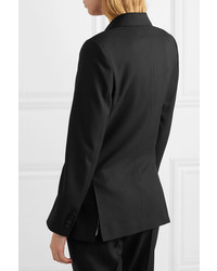 Racil Casablanca Double Breasted Satin Trimmed Wool Blazer