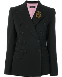 Dolce & Gabbana Double Breasted Crown Patch Blazer