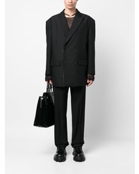 Valentino Double Breasted Wool Blend Blazer