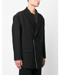 Valentino Double Breasted Wool Blend Blazer