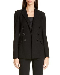St. John Collection Gail Double Breasted Wool Blend Knit Blazer