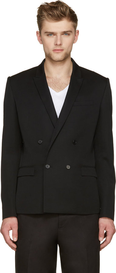 Juunj Black Double Breasted Wool Blazer | Where to buy & how to wear