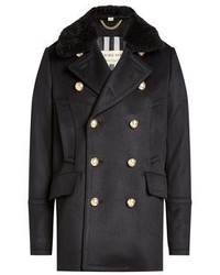 Burberry Wool Jacket With Shearling Collar