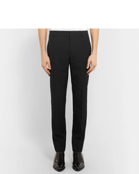 Saint Laurent Black Slim Fit Virgin Wool Jacquard Suit Trousers
