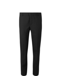 Saint Laurent Black Slim Fit Virgin Wool Jacquard Suit Trousers