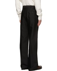 Recto Black Virgin Wool Tailored Trousers