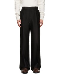 Recto Black Virgin Wool Tailored Trousers