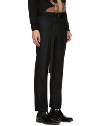 Givenchy Black Wool Belted Trousers