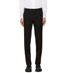 Valentino Black Wool Belted Trousers