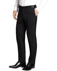Dolce & Gabbana Black Wool Blend Textured Tux Pants