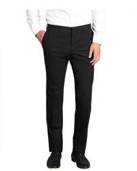Prada Black Wool Blended Flat Front Straight Leg Dress Pants