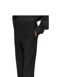 AMI Alexandre Mattiussi Black Wool Large Fit Trousers