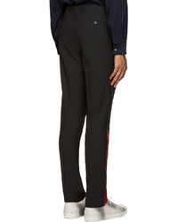 Lanvin Black Wool Topstitched Trousers