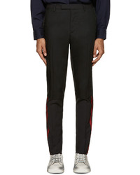 Lanvin Black Wool Topstitched Trousers