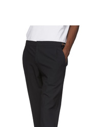 Solid Homme Black Zippered Waist Trousers