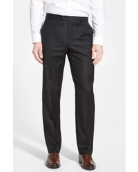 Hickey Freeman Classic B Fit Flat Front Wool Trousers