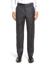 Hickey Freeman Classic B Fit Solid Wool Trousers