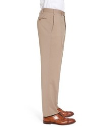 Zanella Devon Flat Front Solid Wool Serge Trousers