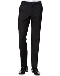 Burberry Flat Front Woolmohair Trousers Black