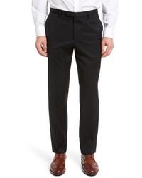 BOSS Leenon Flat Front Regular Fit Solid Wool Trousers