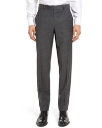 Ted Baker London Jerome Flat Front Solid Wool Cotton Trousers
