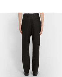 Burberry Runway Tapered Pleated Wool And Mohair Blend Trousers