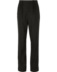 Burberry Runway Tapered Pleated Wool And Mohair Blend Trousers