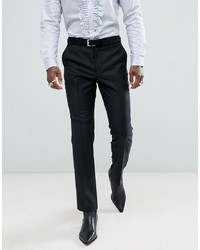 ASOS DESIGN Slim Tuxedo Suit Trousers In Black 100% Wool