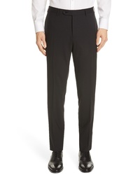 Canali Solid Stretch Wool Trousers