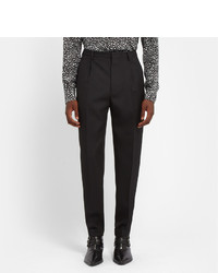 High-rise wool tuxedo pants in black - Saint Laurent