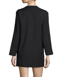 IRO Anice Lace Front Wool Blend Mini Dress Black