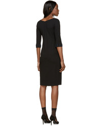 Nina Ricci Black Wool Off The Shoulder Dress