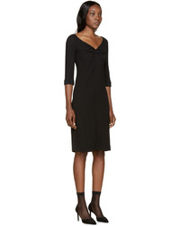 Nina Ricci Black Wool Off The Shoulder Dress
