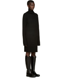 Ann Demeulemeester Black Wool Terrence Dress