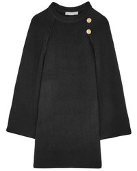 Vanessa Bruno Cape Back Wool And Cashmere Blend Mini Dress Black