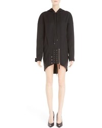 Anthony Vaccarello Hooded Wool Corset Dress