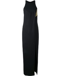 Jay Ahr Gold Tone Detail Slit Dress
