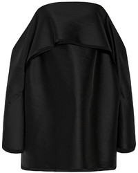 Dion Lee Off The Shoulder Wool Blend Shantung Mini Dress Black