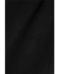 Vince Ribbed Stretch Wool Blend Dress Black