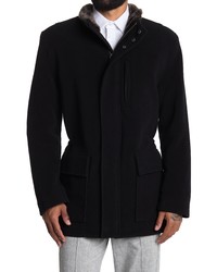 Cole Haan Signature Wool Blend Faux Stand Collar Jacket