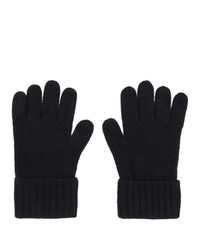 Burberry Black Cashmere Logo And Kingdom Gloves