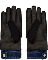 DSQUARED2 Black Denim Cuff Gloves
