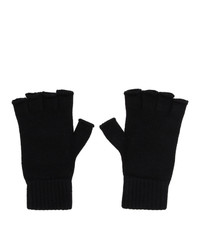 Balmain Black Logo Fingerless Gloves