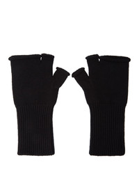 N. Hoolywood Black Logo Fingerless Gloves
